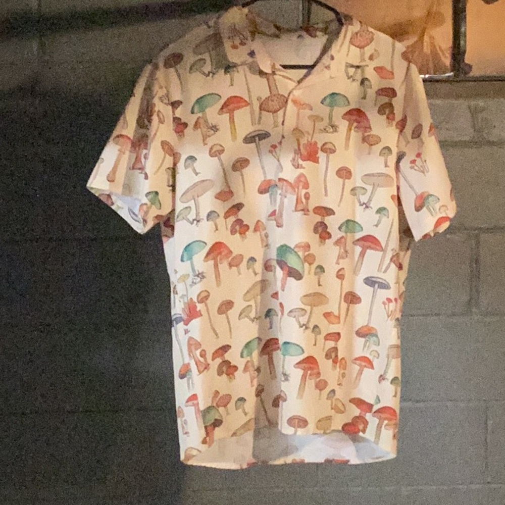 Shein mens mushroom button up shirt